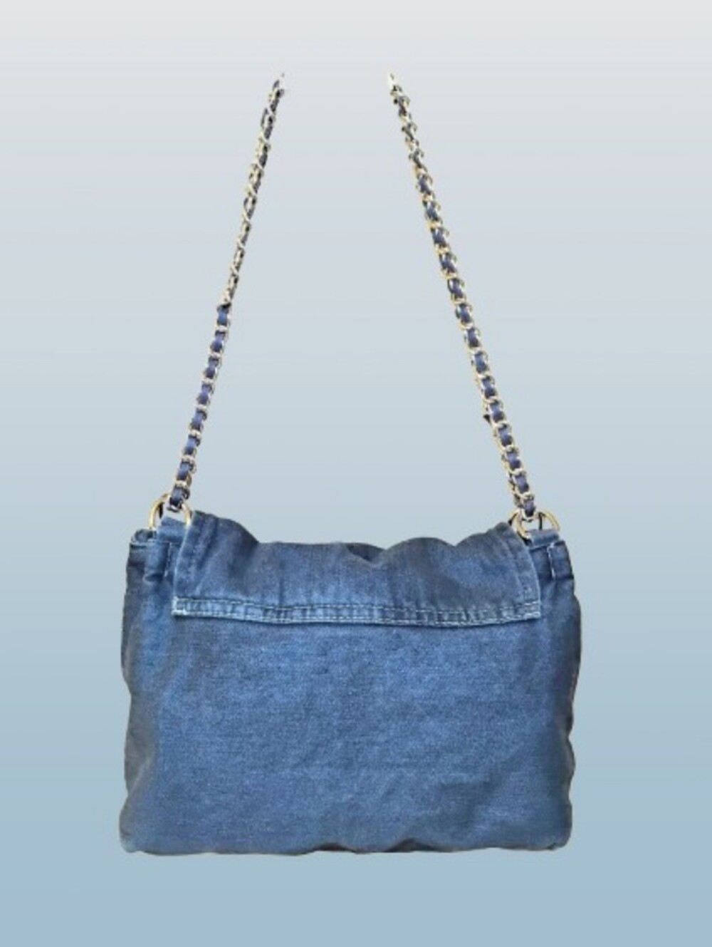Denim Shoulder/Crossbody Bag NEW Chain/Denim Handle- SHW - Picture 2 of 9